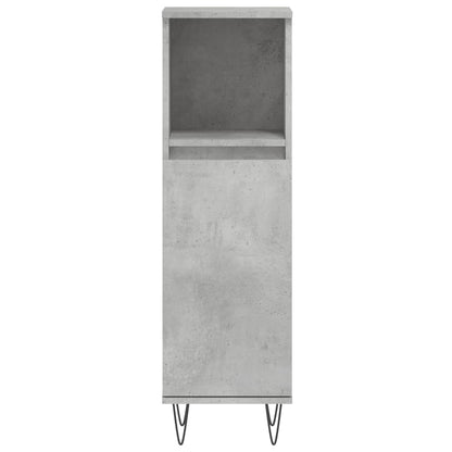 vidaXL Bathroom Cabinet Concrete Grey 30x30x100 cm Engineered Wood 5
