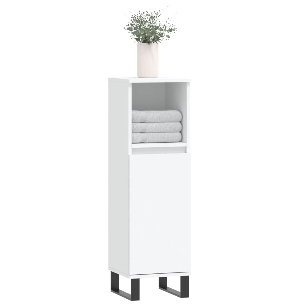 vidaXL Bathroom Cabinet White 30x30x100 cm Engineered Wood 3