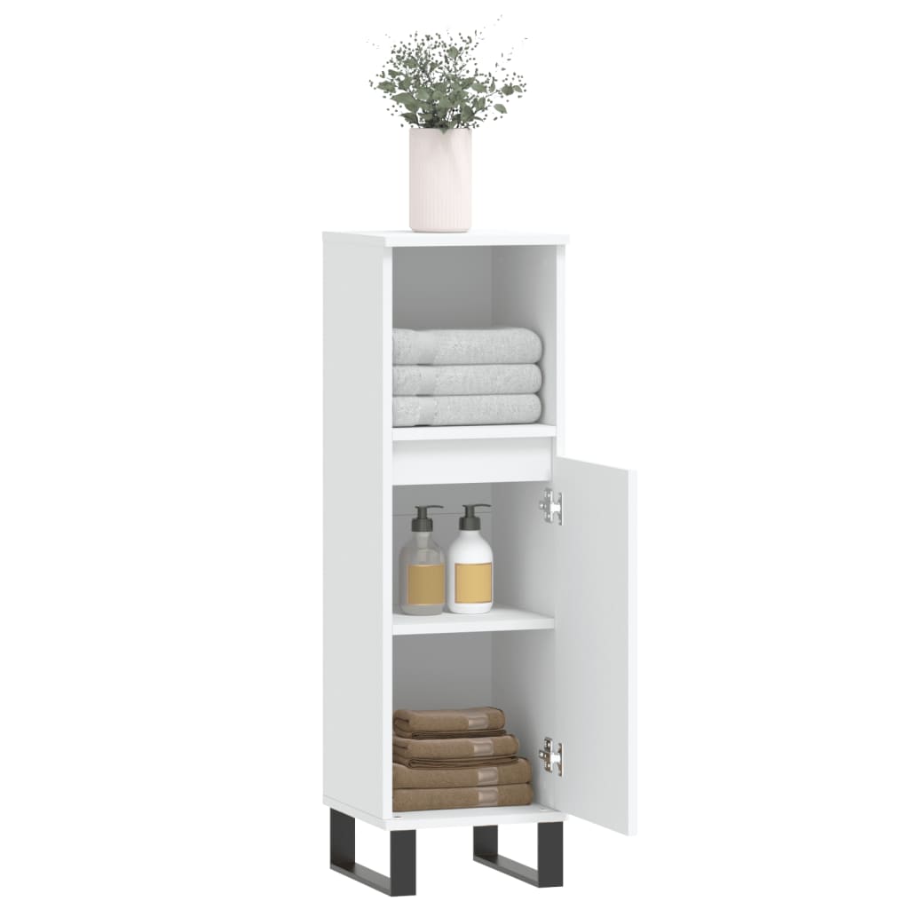 vidaXL Bathroom Cabinet White 30x30x100 cm Engineered Wood 4