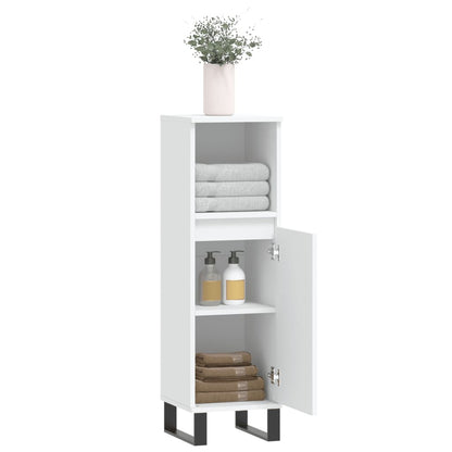 vidaXL Bathroom Cabinet White 30x30x100 cm Engineered Wood 4