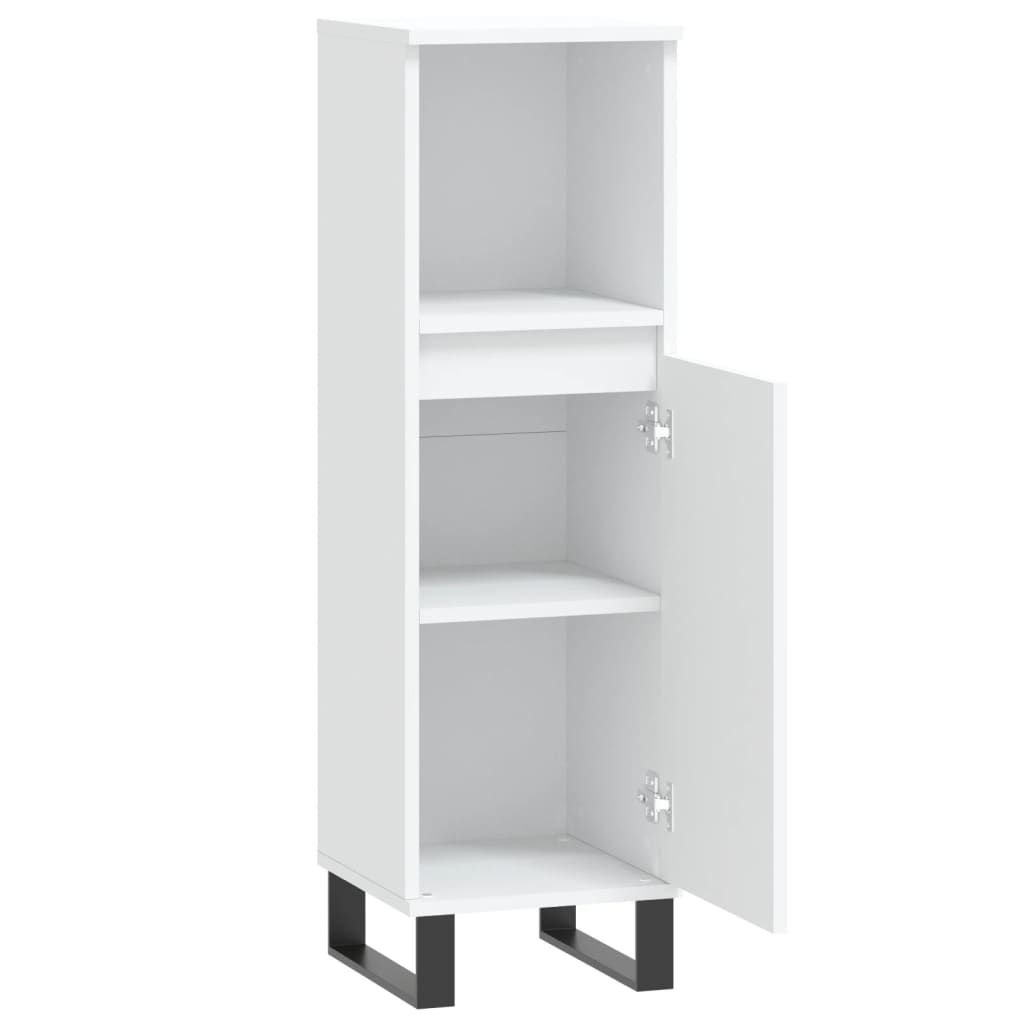 vidaXL Bathroom Cabinet White 30x30x100 cm Engineered Wood 5