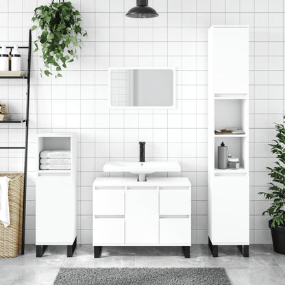 vidaXL Bathroom Cabinet White 30x30x100 cm Engineered Wood 1