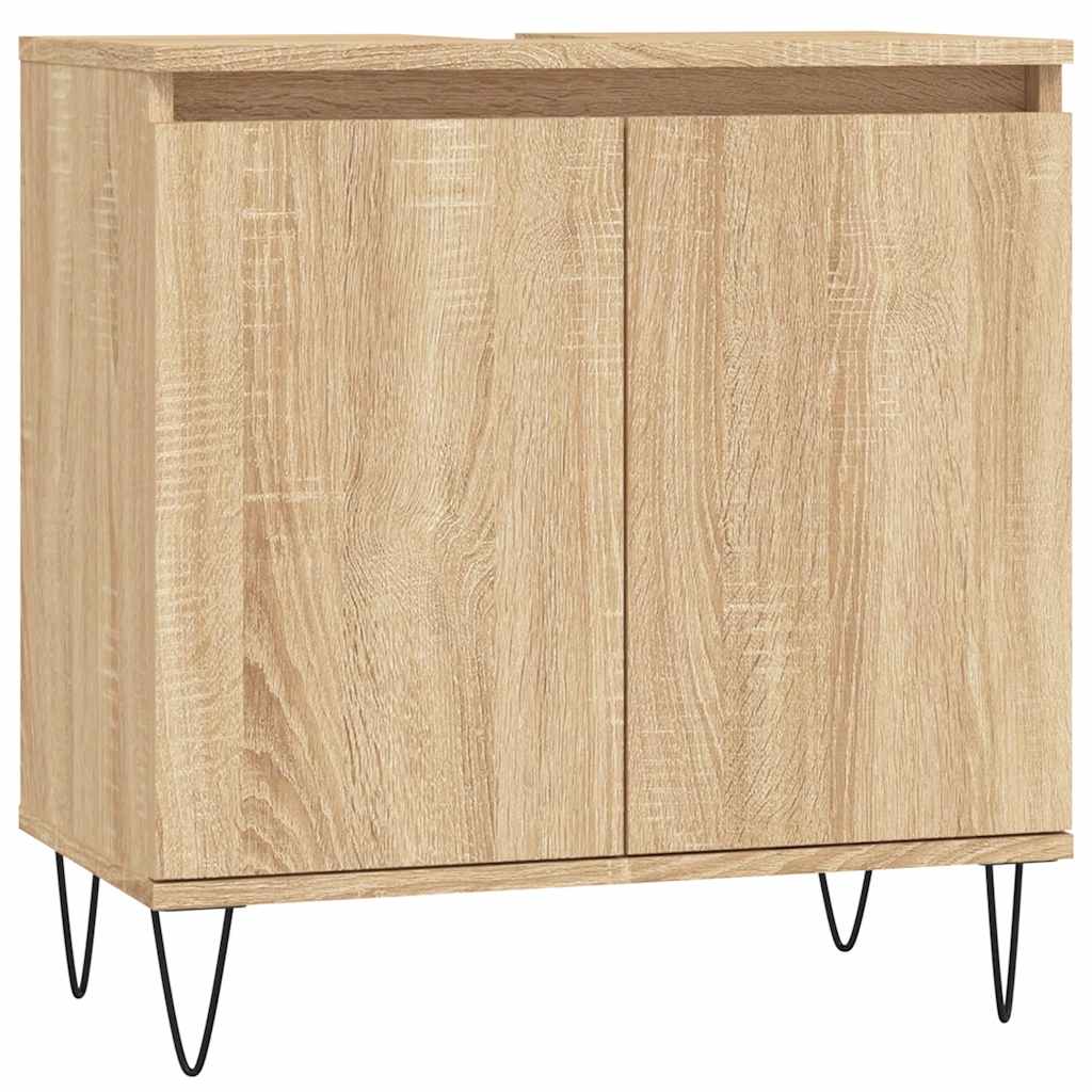 vidaXL Bathroom Cabinet Sonoma Oak 58x33x60 cm Engineered Wood 2
