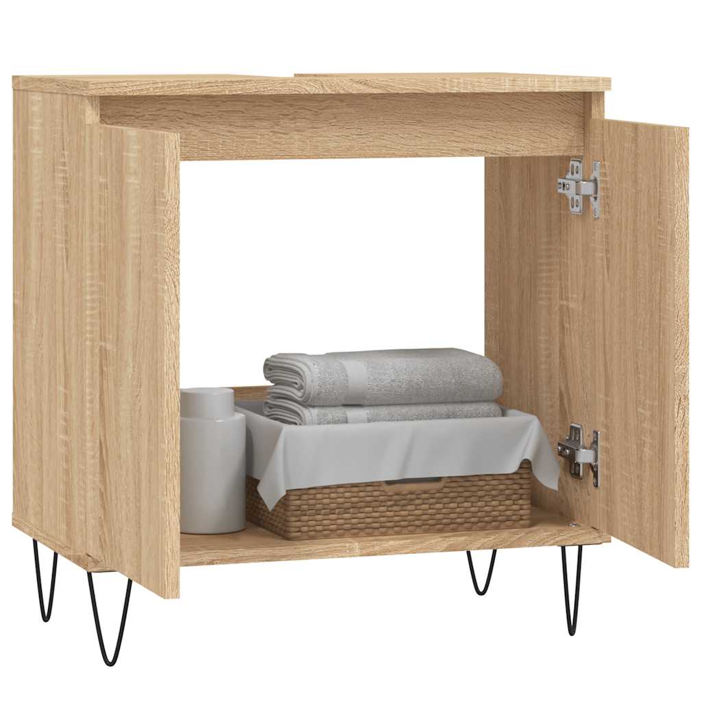 vidaXL Bathroom Cabinet Sonoma Oak 58x33x60 cm Engineered Wood 3