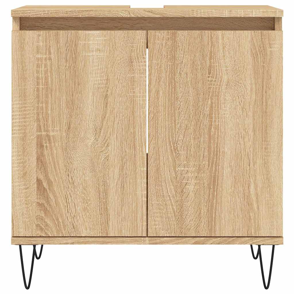 vidaXL Bathroom Cabinet Sonoma Oak 58x33x60 cm Engineered Wood 4