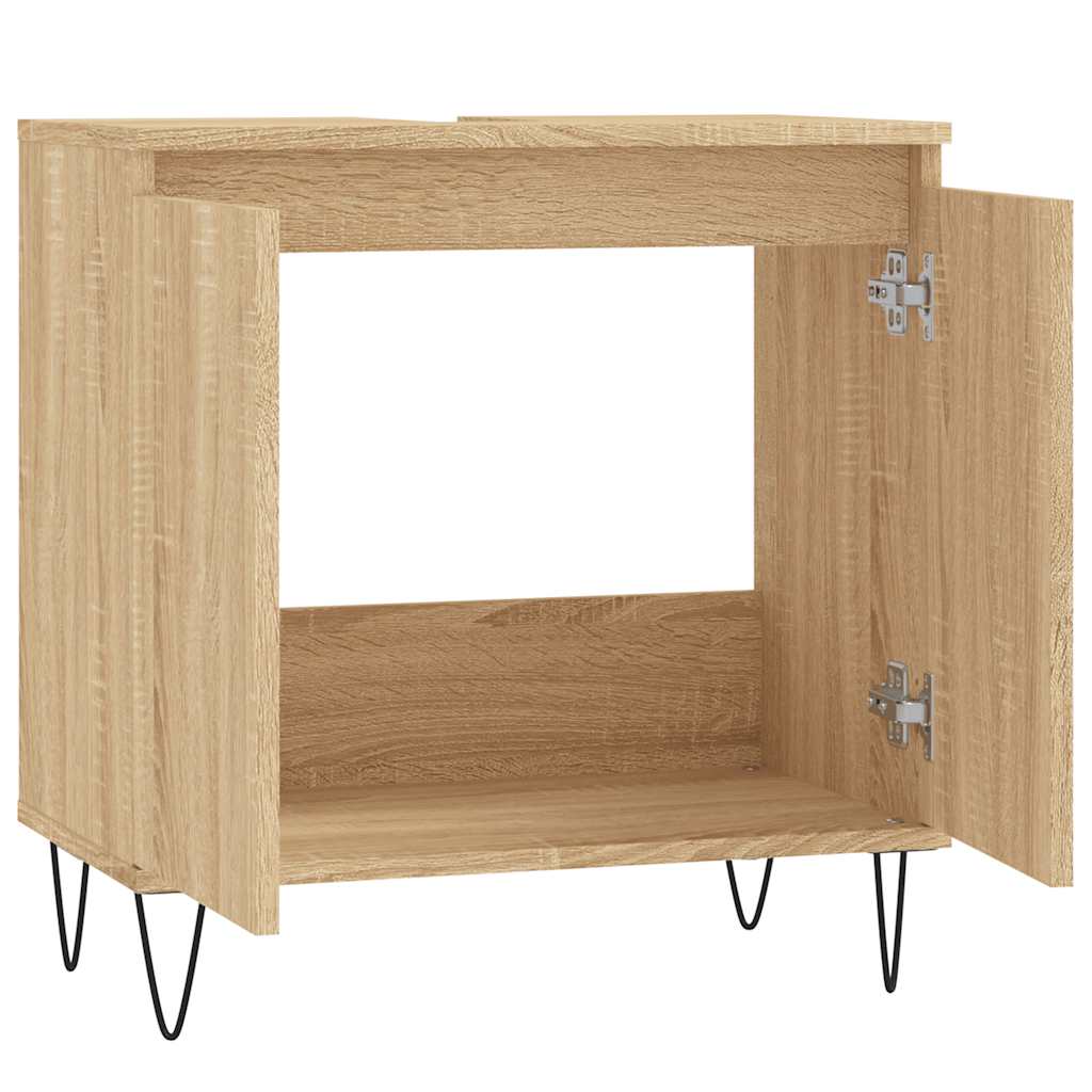 vidaXL Bathroom Cabinet Sonoma Oak 58x33x60 cm Engineered Wood 5