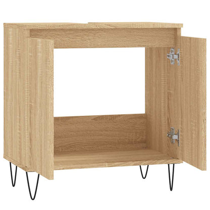 vidaXL Bathroom Cabinet Sonoma Oak 58x33x60 cm Engineered Wood 5