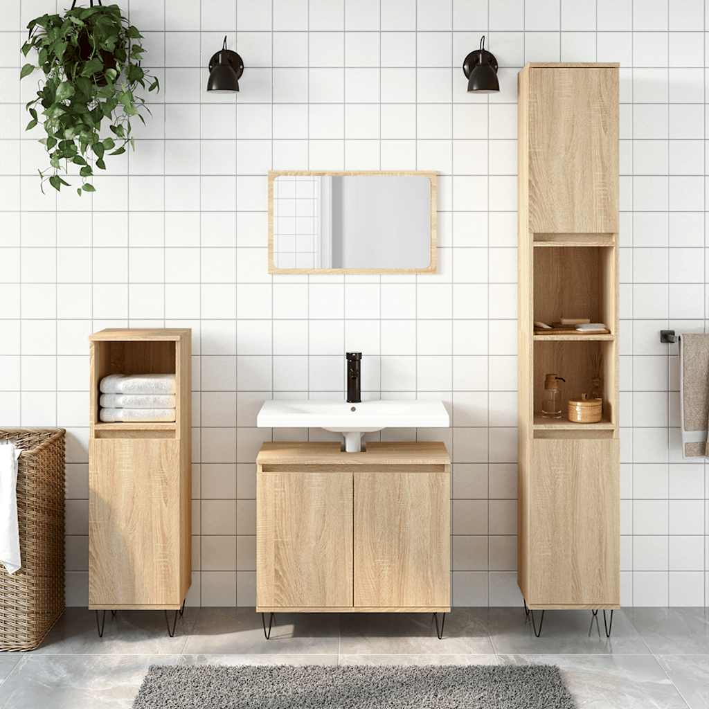 vidaXL Bathroom Cabinet Sonoma Oak 58x33x60 cm Engineered Wood 1