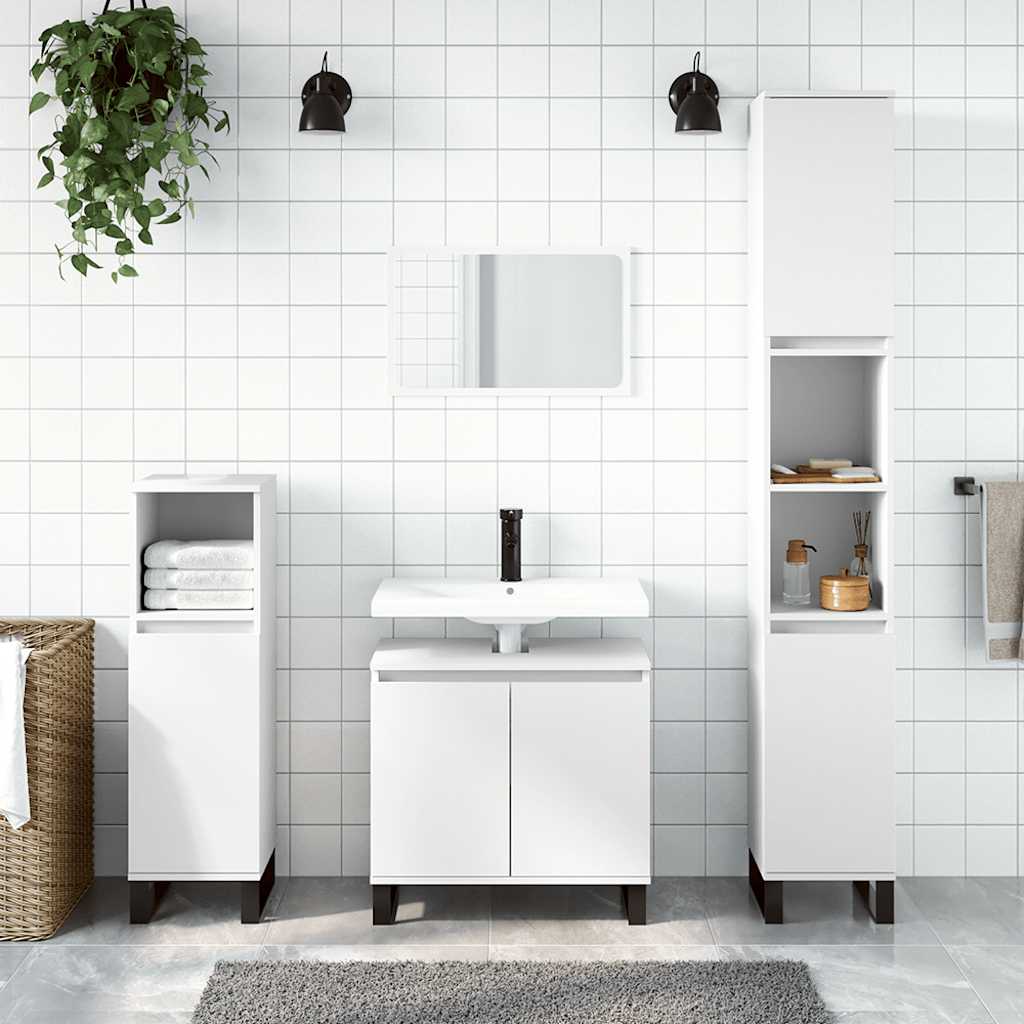 vidaXL Bathroom Cabinet White 58x33x60 cm Engineered Wood 1