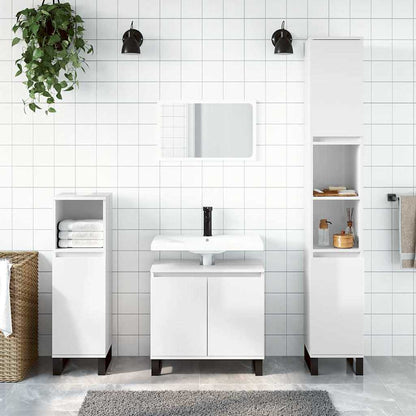 vidaXL Bathroom Cabinet High Gloss White 58x33x60 cm Engineered Wood 1
