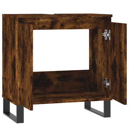 vidaXL Bathroom Cabinet Smoked Oak 58x33x60 cm Engineered Wood 5