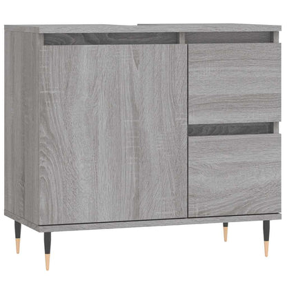 vidaXL Bathroom Cabinet Grey Sonoma 65x33x60 cm Engineered Wood 2
