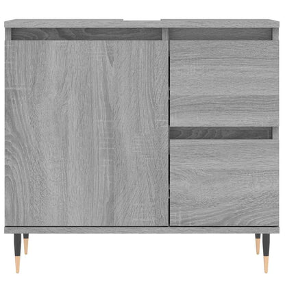 vidaXL Bathroom Cabinet Grey Sonoma 65x33x60 cm Engineered Wood 5
