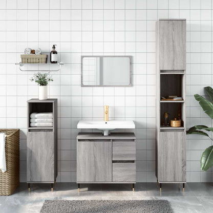 vidaXL Bathroom Cabinet Grey Sonoma 65x33x60 cm Engineered Wood 1