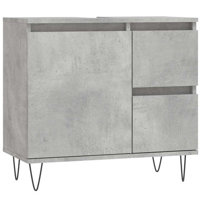 vidaXL Bathroom Cabinet Concrete Grey 65x33x60 cm Engineered Wood 2