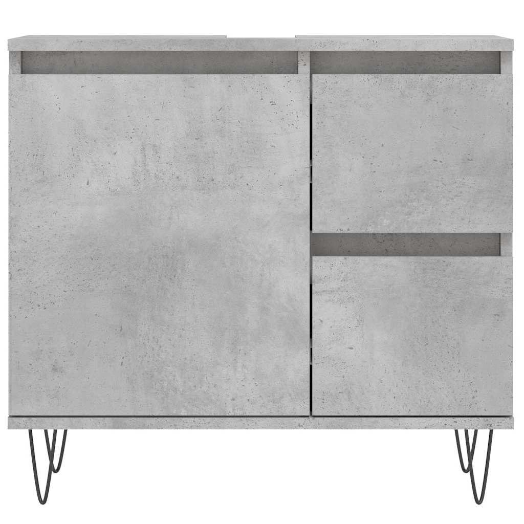 vidaXL Bathroom Cabinet Concrete Grey 65x33x60 cm Engineered Wood 5