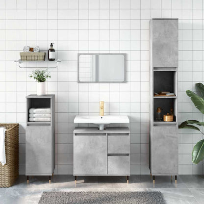 vidaXL Bathroom Cabinet Concrete Grey 65x33x60 cm Engineered Wood 1