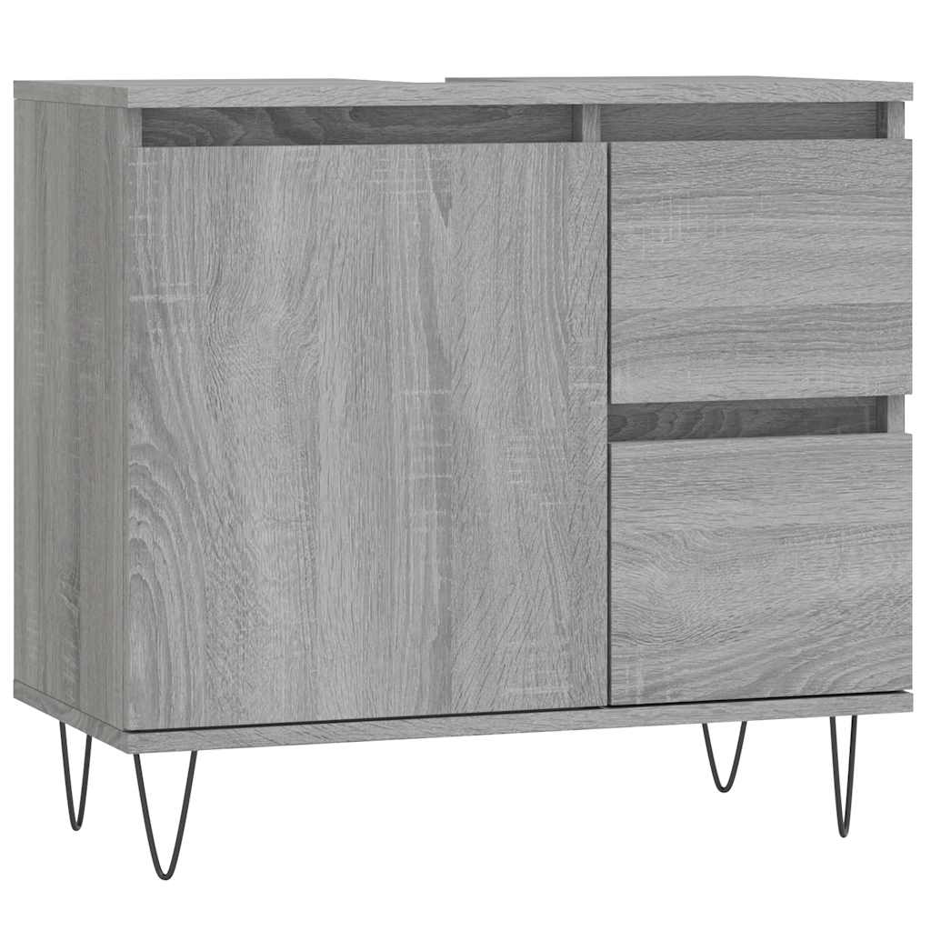 vidaXL Bathroom Cabinet Grey Sonoma 65x33x60 cm Engineered Wood 2