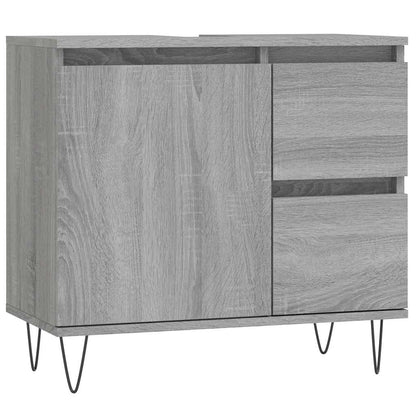 vidaXL Bathroom Cabinet Grey Sonoma 65x33x60 cm Engineered Wood 2