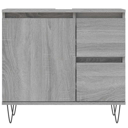 vidaXL Bathroom Cabinet Grey Sonoma 65x33x60 cm Engineered Wood 5