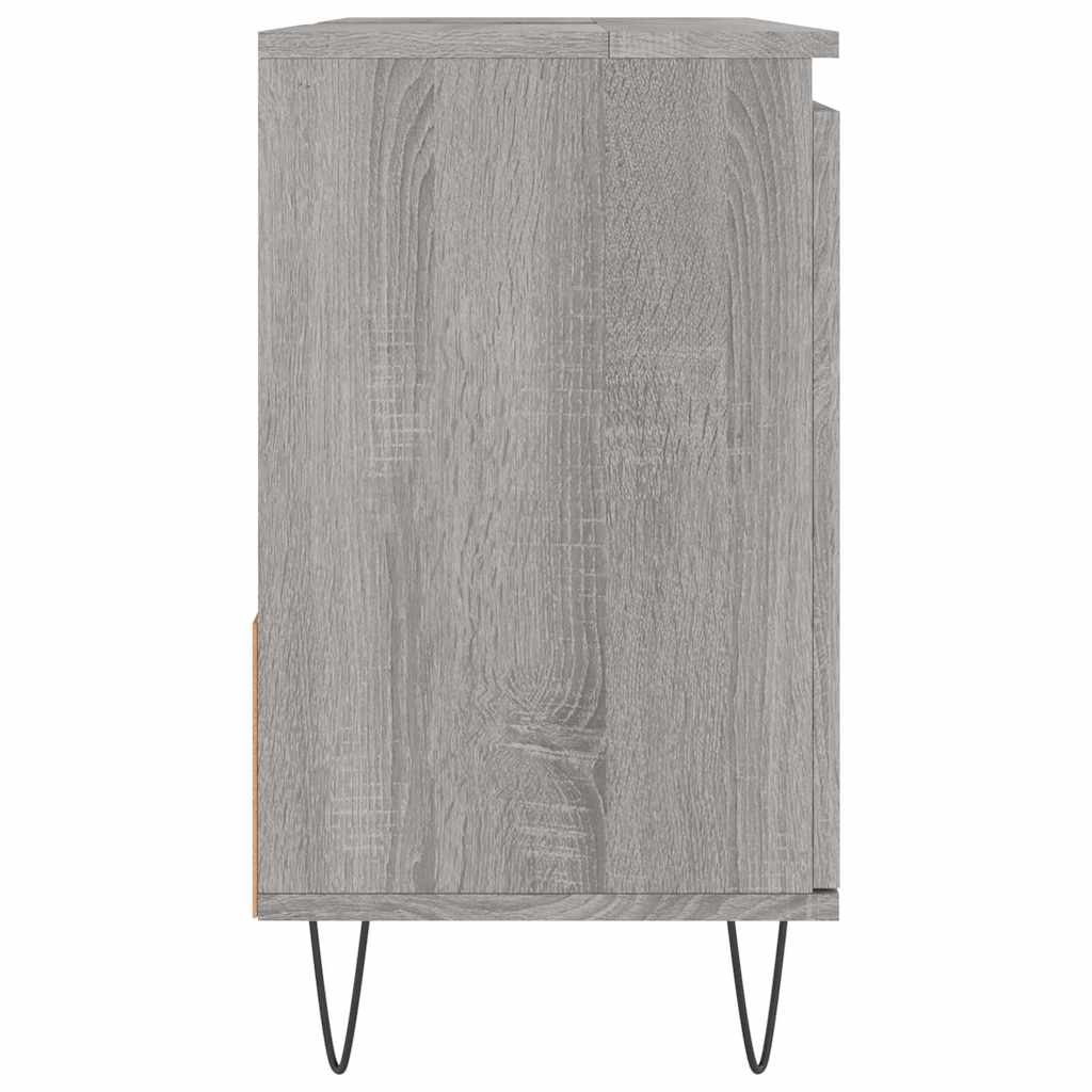 vidaXL Bathroom Cabinet Grey Sonoma 65x33x60 cm Engineered Wood 6