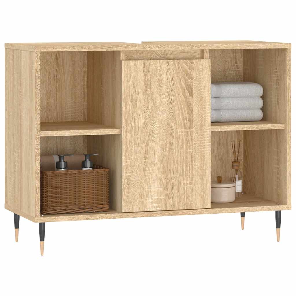 vidaXL Bathroom Cabinet Sonoma Oak 80x33x60 cm Engineered Wood 3