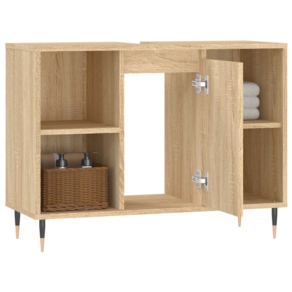 vidaXL Bathroom Cabinet Sonoma Oak 80x33x60 cm Engineered Wood 4