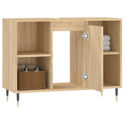 vidaXL Bathroom Cabinet Sonoma Oak 80x33x60 cm Engineered Wood 4