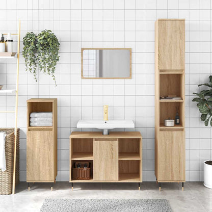 vidaXL Bathroom Cabinet Sonoma Oak 80x33x60 cm Engineered Wood 1