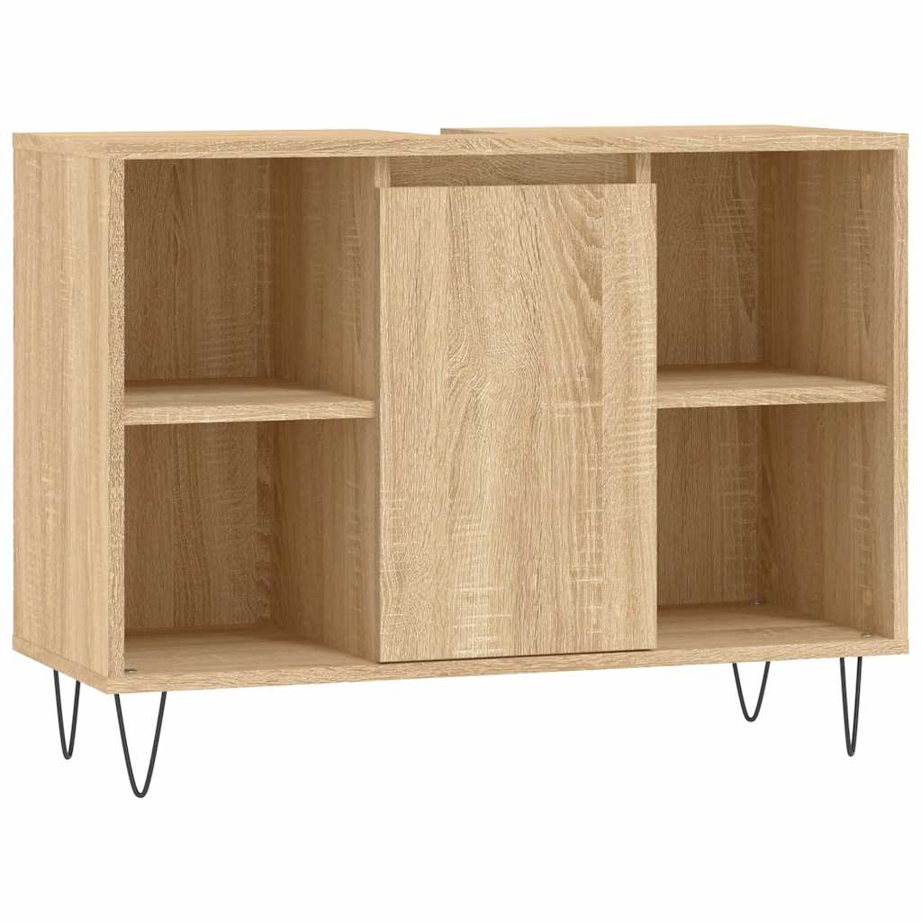 vidaXL Bathroom Cabinet Sonoma Oak 80x33x60 cm Engineered Wood 2
