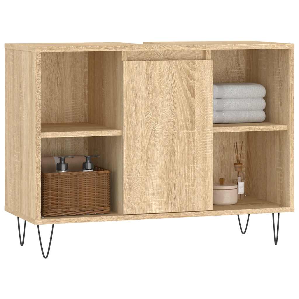 vidaXL Bathroom Cabinet Sonoma Oak 80x33x60 cm Engineered Wood 3