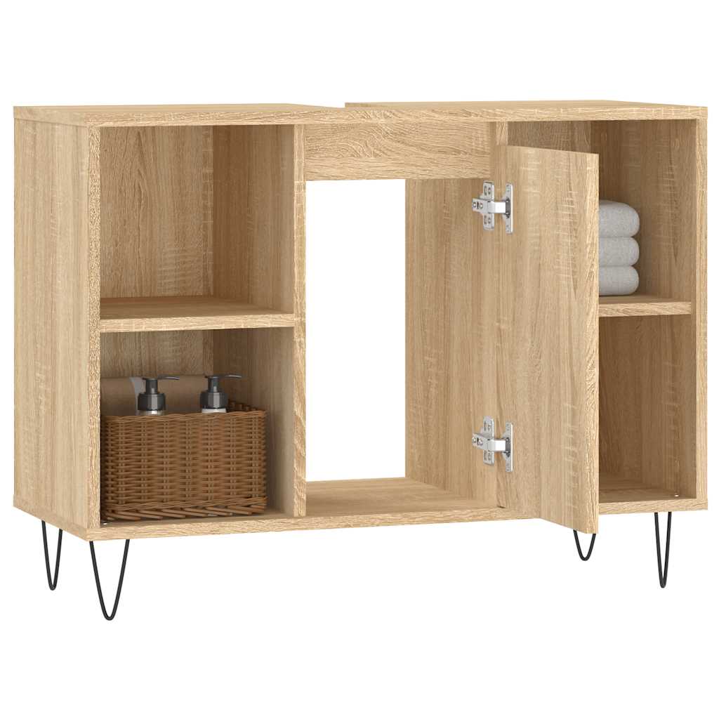 vidaXL Bathroom Cabinet Sonoma Oak 80x33x60 cm Engineered Wood 4