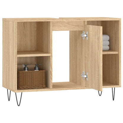 vidaXL Bathroom Cabinet Sonoma Oak 80x33x60 cm Engineered Wood 4