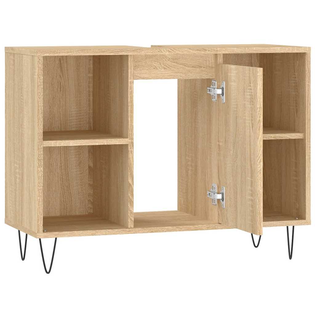 vidaXL Bathroom Cabinet Sonoma Oak 80x33x60 cm Engineered Wood 6