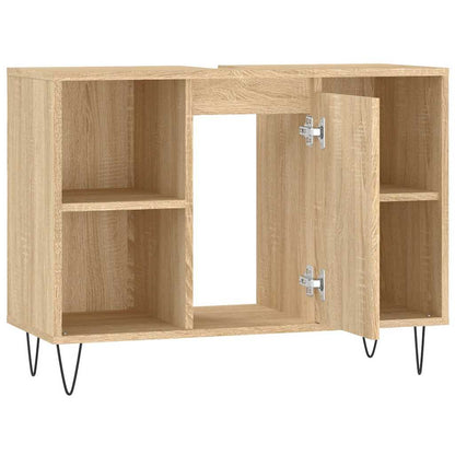 vidaXL Bathroom Cabinet Sonoma Oak 80x33x60 cm Engineered Wood 6