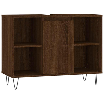 vidaXL Bathroom Cabinet Brown Oak 80x33x60 cm Engineered Wood 2
