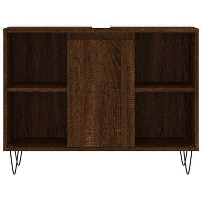 vidaXL Bathroom Cabinet Brown Oak 80x33x60 cm Engineered Wood 5