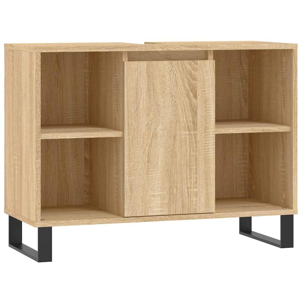 vidaXL Bathroom Cabinet Sonoma Oak 80x33x60 cm Engineered Wood 2
