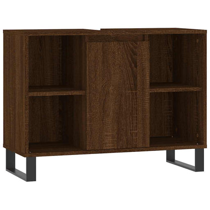 vidaXL Bathroom Cabinet Brown Oak 80x33x60 cm Engineered Wood 2