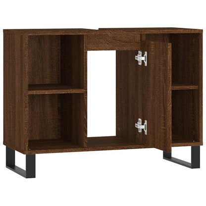 vidaXL Bathroom Cabinet Brown Oak 80x33x60 cm Engineered Wood 5