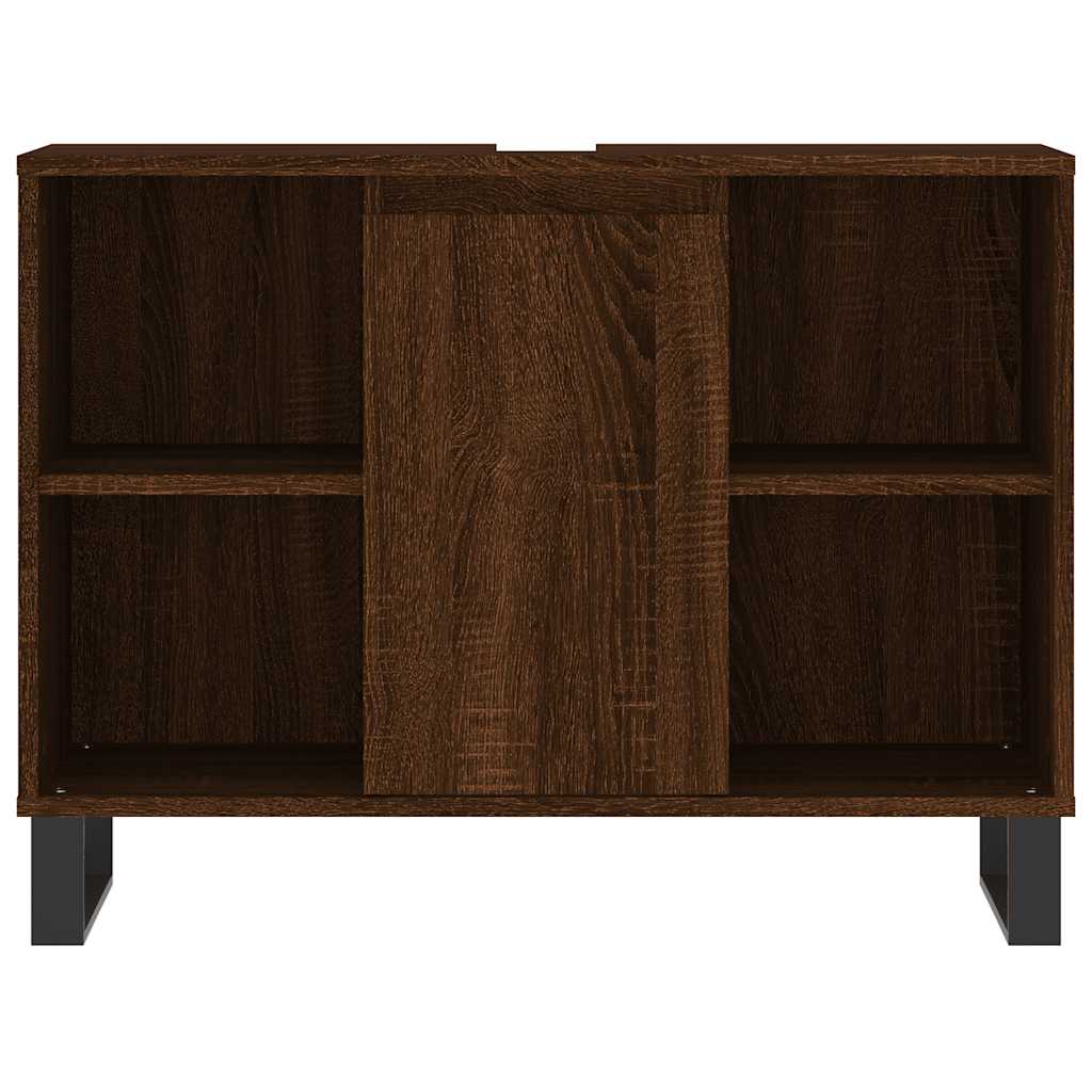 vidaXL Bathroom Cabinet Brown Oak 80x33x60 cm Engineered Wood 6