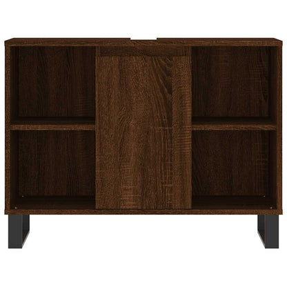 vidaXL Bathroom Cabinet Brown Oak 80x33x60 cm Engineered Wood 6