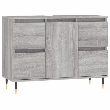 vidaXL Bathroom Cabinet Grey Sonoma 80x33x60 cm Engineered Wood 2