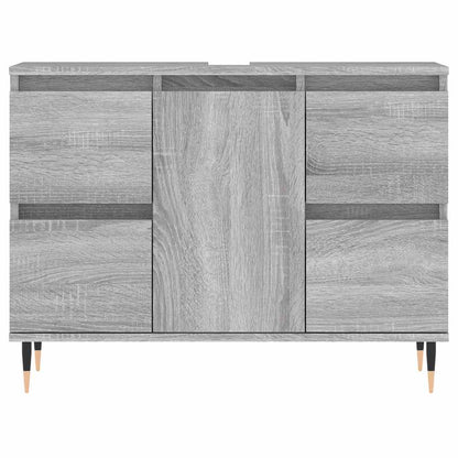 vidaXL Bathroom Cabinet Grey Sonoma 80x33x60 cm Engineered Wood 5