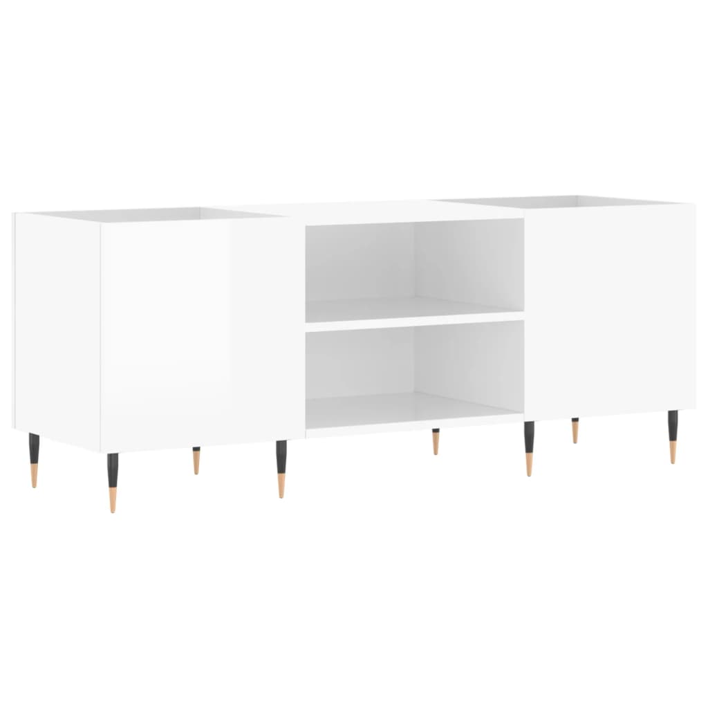 vidaXL Record Cabinet High Gloss White 121x38x48 cm Engineered Wood 2