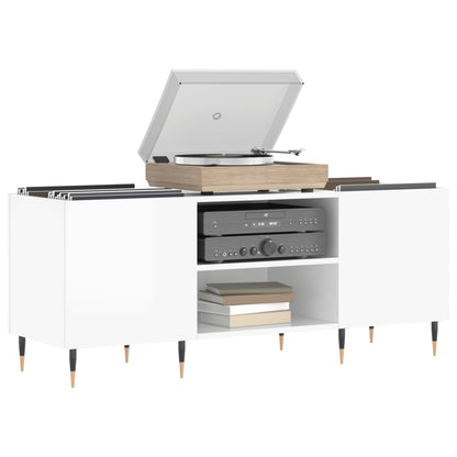vidaXL Record Cabinet High Gloss White 121x38x48 cm Engineered Wood 3