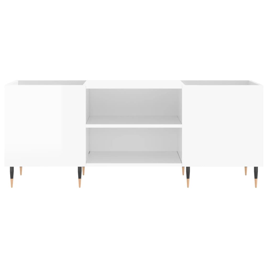 vidaXL Record Cabinet High Gloss White 121x38x48 cm Engineered Wood 4