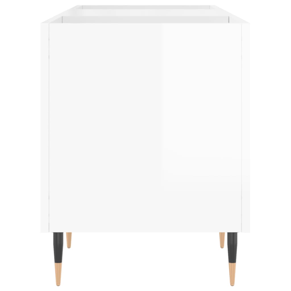 vidaXL Record Cabinet High Gloss White 121x38x48 cm Engineered Wood 5