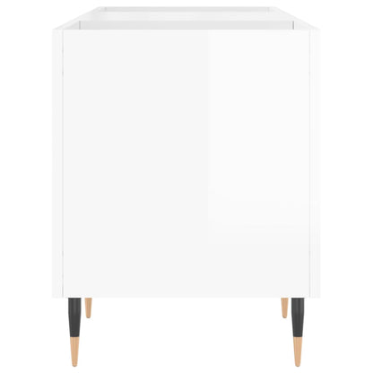 vidaXL Record Cabinet High Gloss White 121x38x48 cm Engineered Wood 5