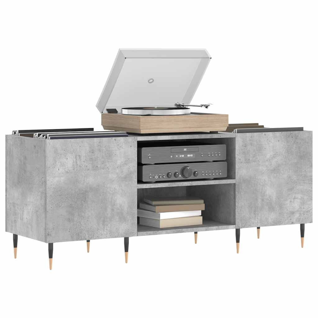 vidaXL Record Cabinet Concrete Grey 121x38x48 cm Engineered Wood 3